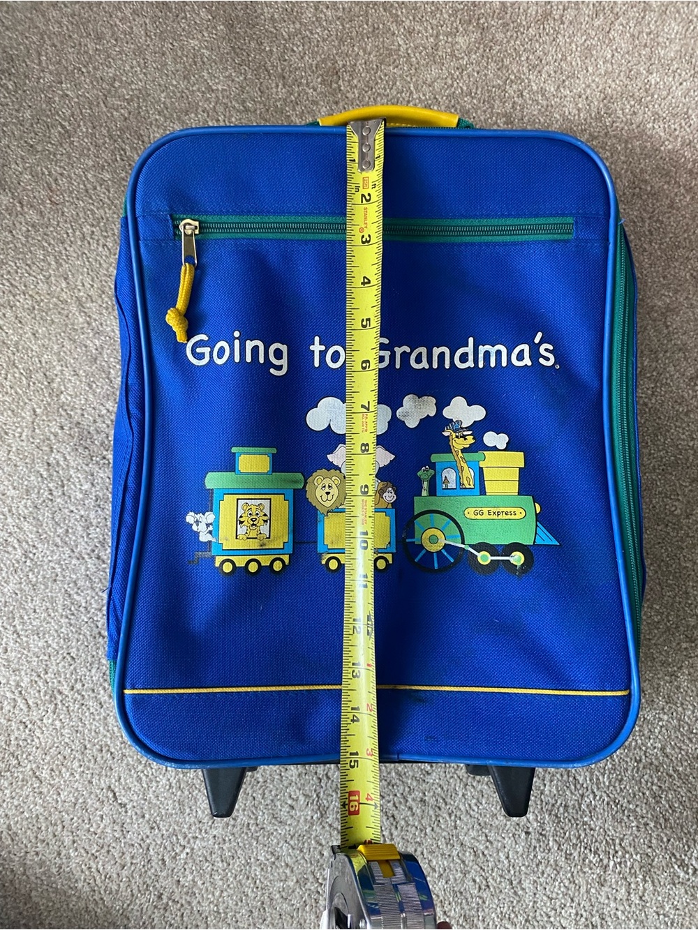 Vintage Going to Grandma's Kids Travel Luggage Suitcase Mercury Train Animals - Picture 5 of 8